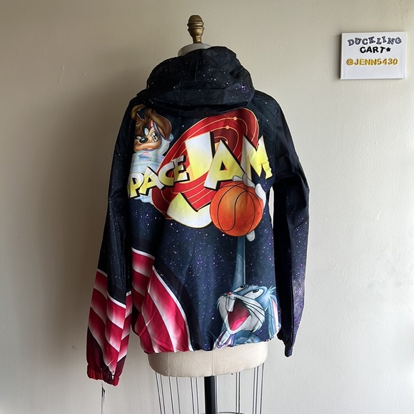 NWT🧥  Members Only x Daffy Duck "Tune Squad" Black Windbreaker Jacket SZ-S - Picture 7 of 16